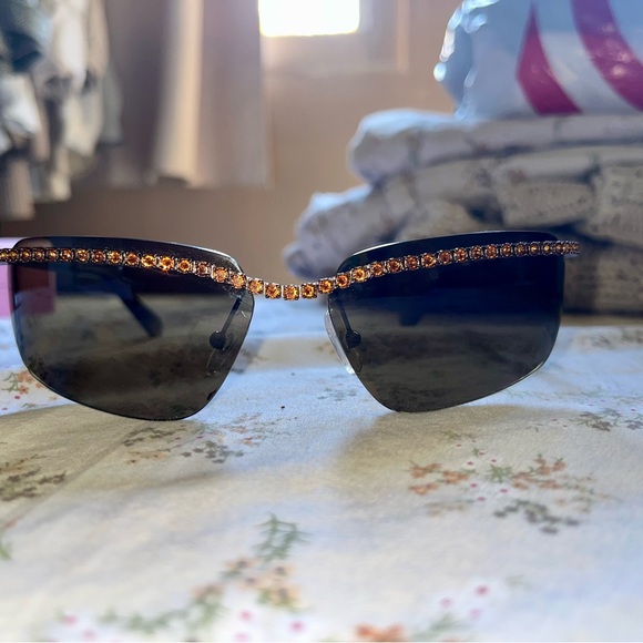 Swarovski Brown Sunglasses with Gold Accents